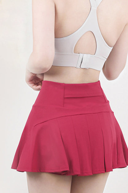 High Waist Pleated Active Skirt