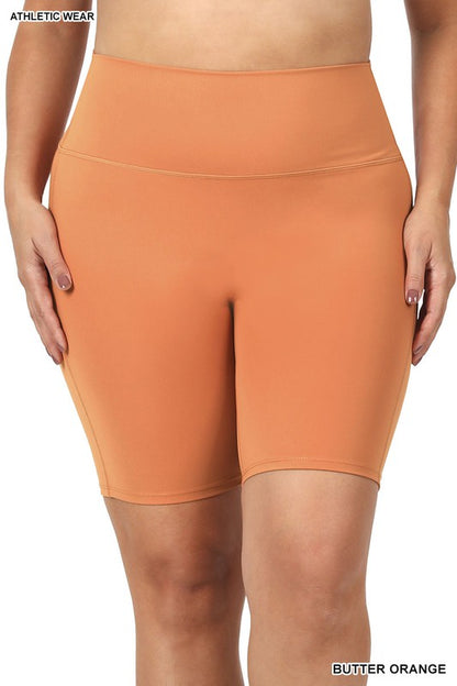 PLUS ATHLETIC HIGH RISE BIKER SHORTS